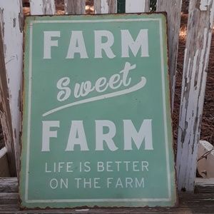 Farm Sweet Farm metal farmhouse sign